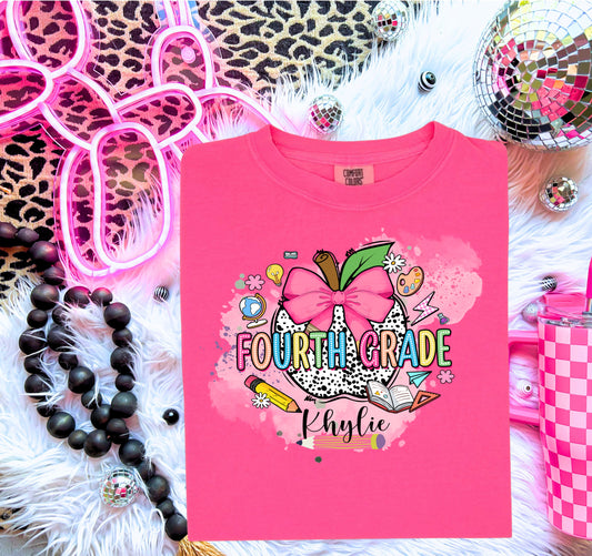 Pink Apple Theme Personalized Tee